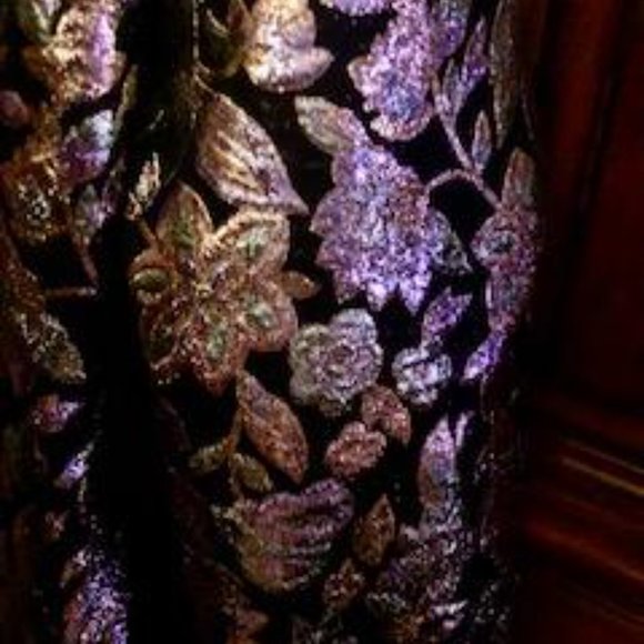 Multi Color Lame Cropped Rocker Jacket - Picture 5 of 8